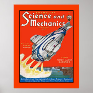 Retro Science Fiction 1931 cover magazine Poster