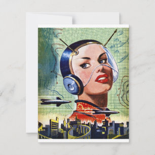 Retro Science Fiction Invitations Kaart