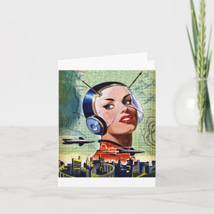 Retro Science Fiction Note Cards Kaart
