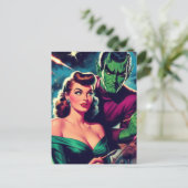 Retro Science Fiction Pin-up Briefkaart (Staand voorkant)