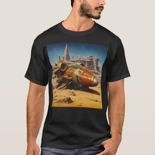 Retro Science Fiction Scene T-shirt (Voorkant)