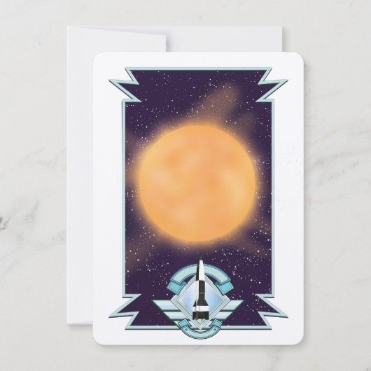 Retro sciencefictionlogo in stijl uit de jaren 50 (Voorkant)