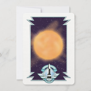 Retro sciencefictionlogo in stijl uit de jaren 50