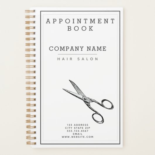 Retro Scissors Hairsalon Benoeming Book / Planner (Voorkant)