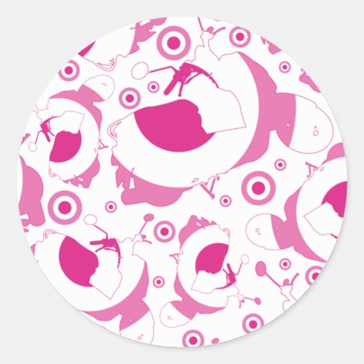 Retro Scooter Silhouet Sticker (Voorkant)