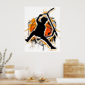 Retro Scooter - Stuntscooter - Kick Stunt Scooter Poster (Keuken)