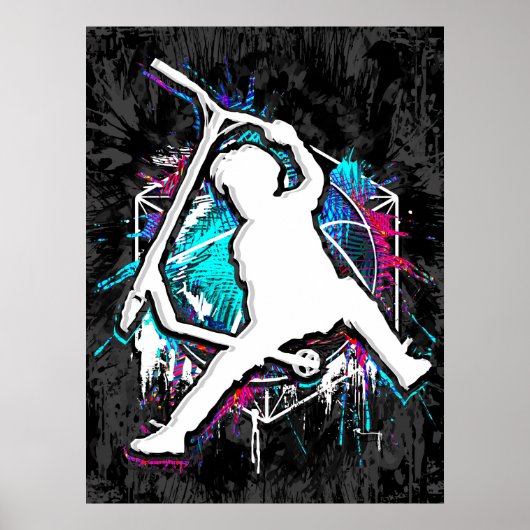 Retro Scooter - Stuntscooter - Kick Stunt Scooter Poster (Voorkant)