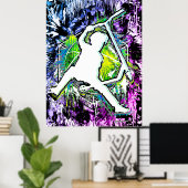 Retro Scooter - Stuntscooter - Kick Stunt Scooter Poster (Thuiskantoor)