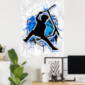 Retro Scooter - Stuntscooter - Kick Stunt Scooter Poster (Thuiskantoor)