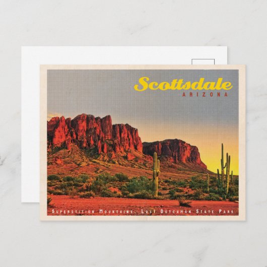 Retro Scottsdale Desert Briefkaart (Voorkant / Achterkant)