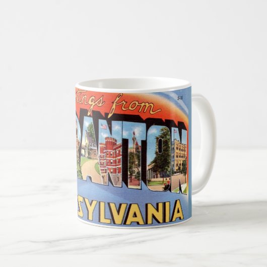 Retro Scranton PA Salutation Mug (Devant droit)