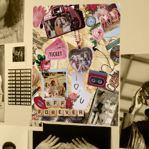 Retro scrapboek beste vrienden voor altijd fotocol poster