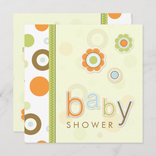 Retro Scrapbook Baby shower-uitnodiging Kaart (Voorkant / Achterkant)