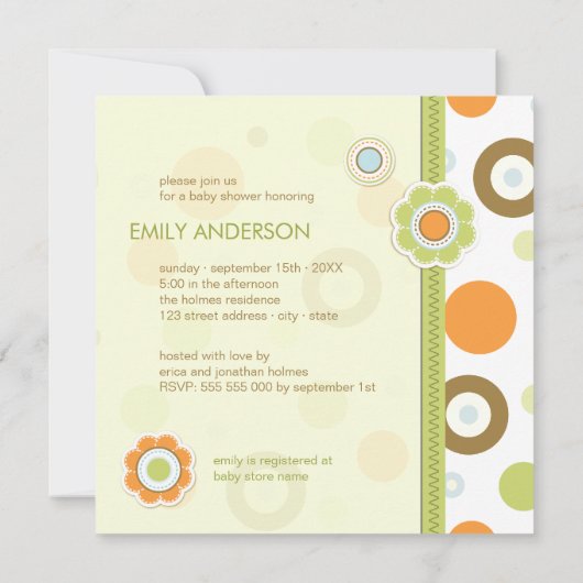 Retro Scrapbook Baby shower-uitnodiging Kaart (Achterkant)