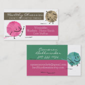 Retro scribble fil crochet crochets carte de visit (Devant / Derrière)