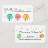 Retro scribble fil crochet crochets carte de visit (Devant / Derrière)