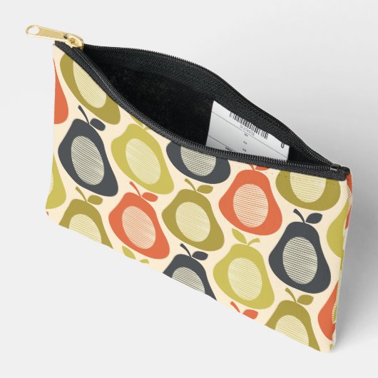 Retro Scribble Pears Patroon Etui (Open)