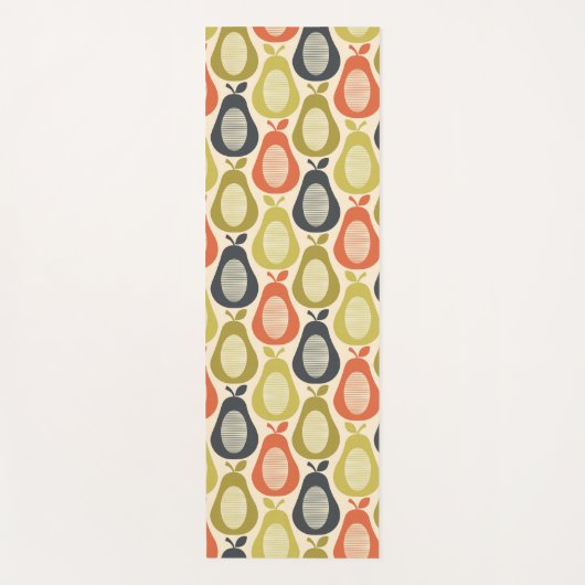 Retro Scribble Pears Patroon Yogamat (Voorkant)