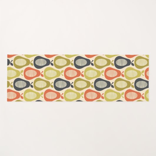 Retro Scribble Pears Patroon Yogamat (Voorkant (horizontaal))