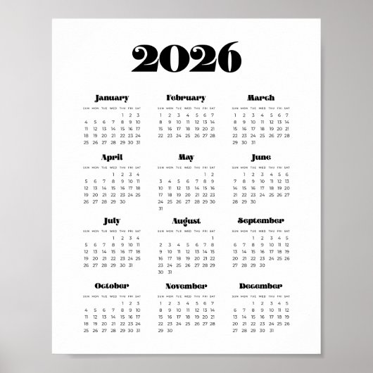  retro script 2023 kalender poster (Voorkant)