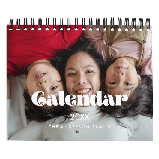 retro script 2026 familiefoto kalender (Hoes)