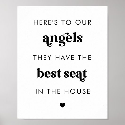 Retro Script Angels in herinnering van bruiloft te Poster (Voorkant)