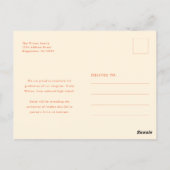 Retro Script Arch Frame Afstudeeraankondiging Briefkaart (Achterkant)