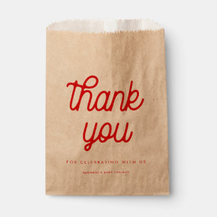 Retro  script Baby shower Bedankzakje