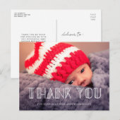 Retro  script Baby shower dank u Briefkaart (Voorkant / Achterkant)