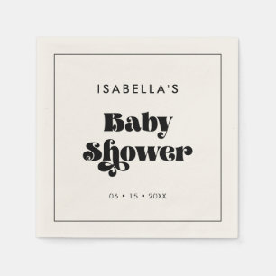  Retro Script-Baby shower Servet