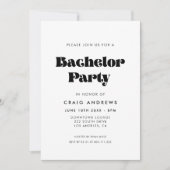 Retro Script Bachelor Party Kaart (Voorkant)
