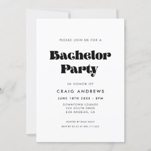  Retro Script Bachelor Party Kaart