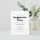  retro script Bachelorette Feestuitnodiging Briefkaart (Staand voorkant)
