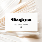 Retro Script Bedankt voor uw bestelkaart Visitekaartje