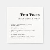Retro Script Bold Typografie 5 Fun Facts Wedding Servet (Voorkant)