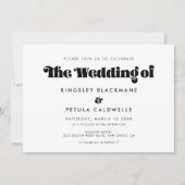 retro script bruiloft kaart (Voorkant)