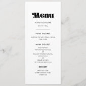  retro script bruiloft menu (Voorkant)