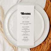  retro script bruiloft menu