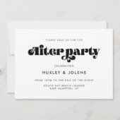  retro script bruiloft na partij kaart (Voorkant)