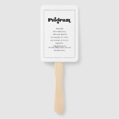  retro script bruiloft programma handwaaier (Achterkant)