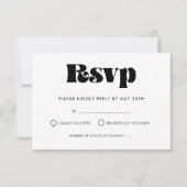  retro script bruiloft RSVP-kaart RSVP Kaartje (Voorkant)