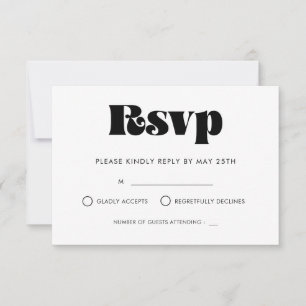  retro script bruiloft RSVP-kaart RSVP Kaartje