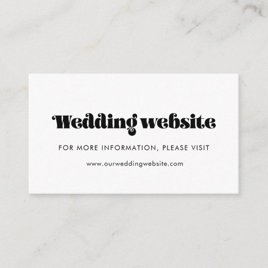  retro script bruiloft website kaart (Voorkant)