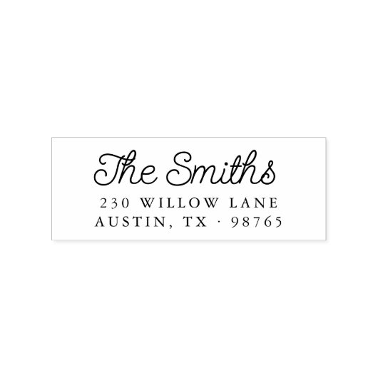 Retro Script Calligraphy Family Retouradres Rubberstempel (Afrduk)