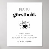 Retro Script Camera Foto Gastenboek Trouwbord Poster (Voorkant)