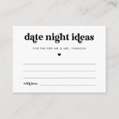 Retro Script Date Night Ideas Vrijgezellenfeest Ka Informatiekaartje (Voorkant)