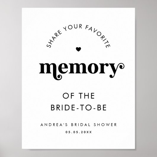 Retro Script Deel een Vrijgezellenfeest Geheugen t Poster (Voorkant)