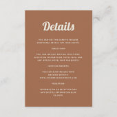 retro-script | Details bruiloft gast Informatiekaartje (Voorkant)