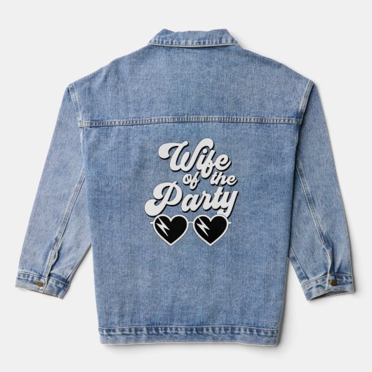 Retro Script Echtgenote Van Het Feest Vrouwenavond Denim Jacket (Achterkant)
