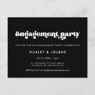 retro script Engagement party uitnodiging